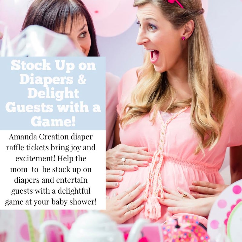 Amanda Creation Watercolor Jungle Animals Diaper Raffle Tickets for Boy Baby Showers, 20 2" X 3â€ Double Sided Insert Cards for Games by AmandaCreation, Bring a Pack of Diapers to Win Favors & Prizes! - Image 5
